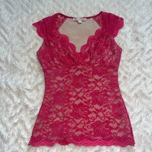 Gorgeous Boston Proper pink lace top, sz S